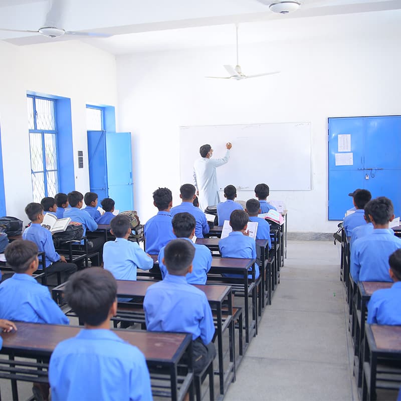 Students in a renovated classroom