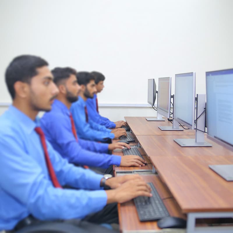 Students in an upgraded TEVTA computer lab